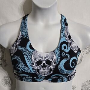 Constantly Varied Gear Skull & Teal Octopus Print Sports Bra